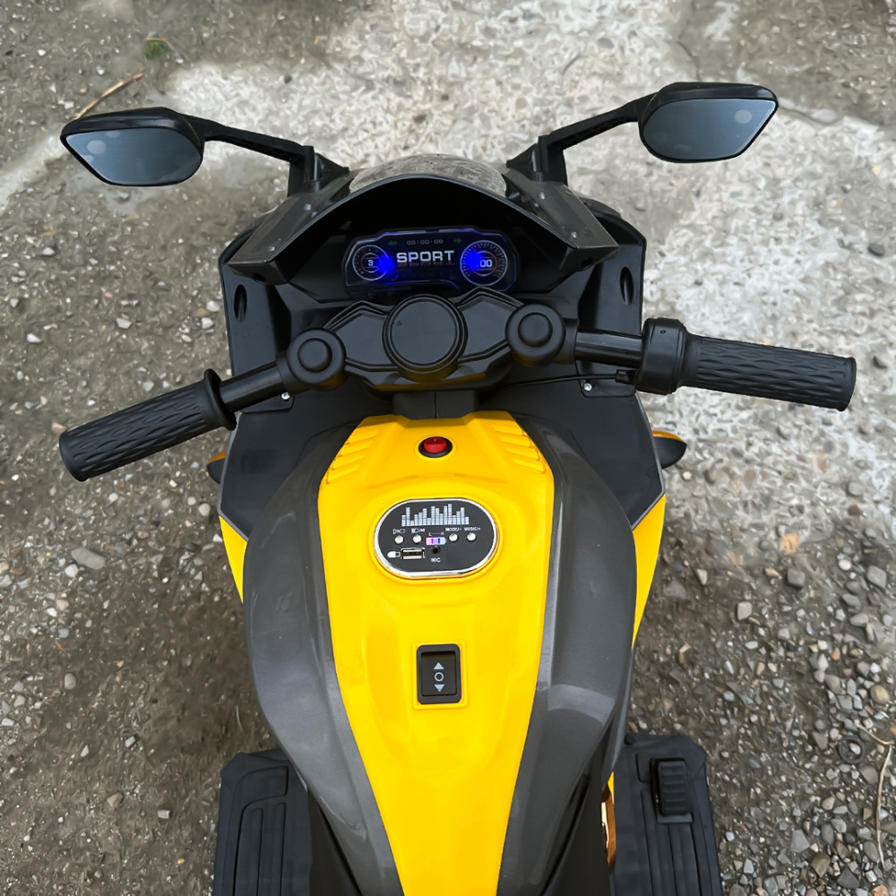 Motocicleta electrica pentru 3-9 ani, Kinderauto TR15 SuperBike PREMIUM, culoare Galbena [16]