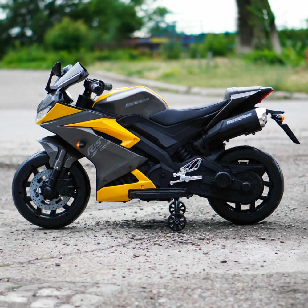 Motocicleta electrica pentru 3-9 ani, Kinderauto TR15 SuperBike PREMIUM, culoare Galbena [6]