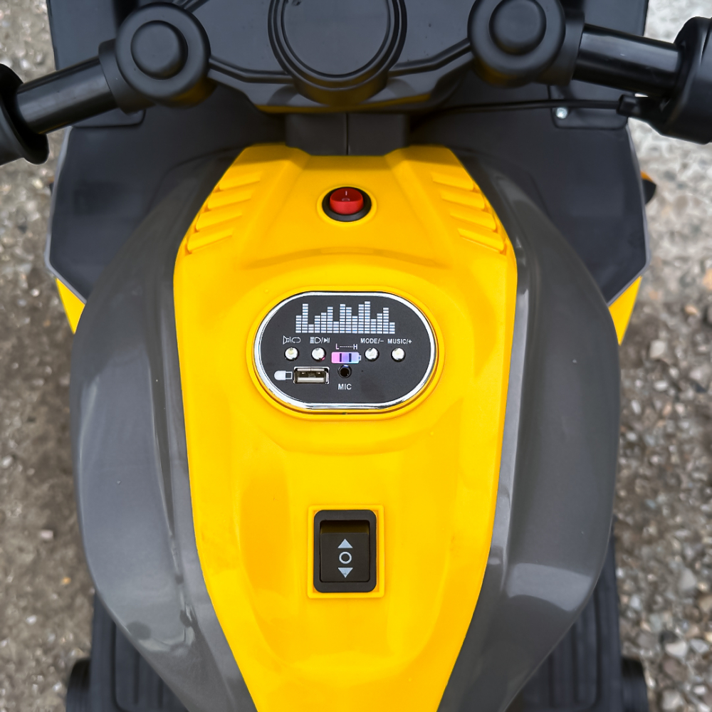 Motocicleta electrica pentru 3-9 ani, Kinderauto TR15 SuperBike PREMIUM, culoare Galbena [17]