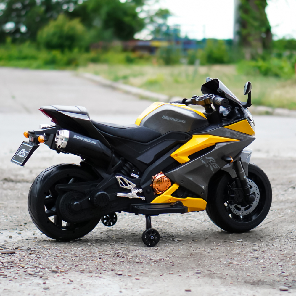 Motocicleta electrica pentru 3-9 ani, Kinderauto TR15 SuperBike PREMIUM, culoare Galbena [9]