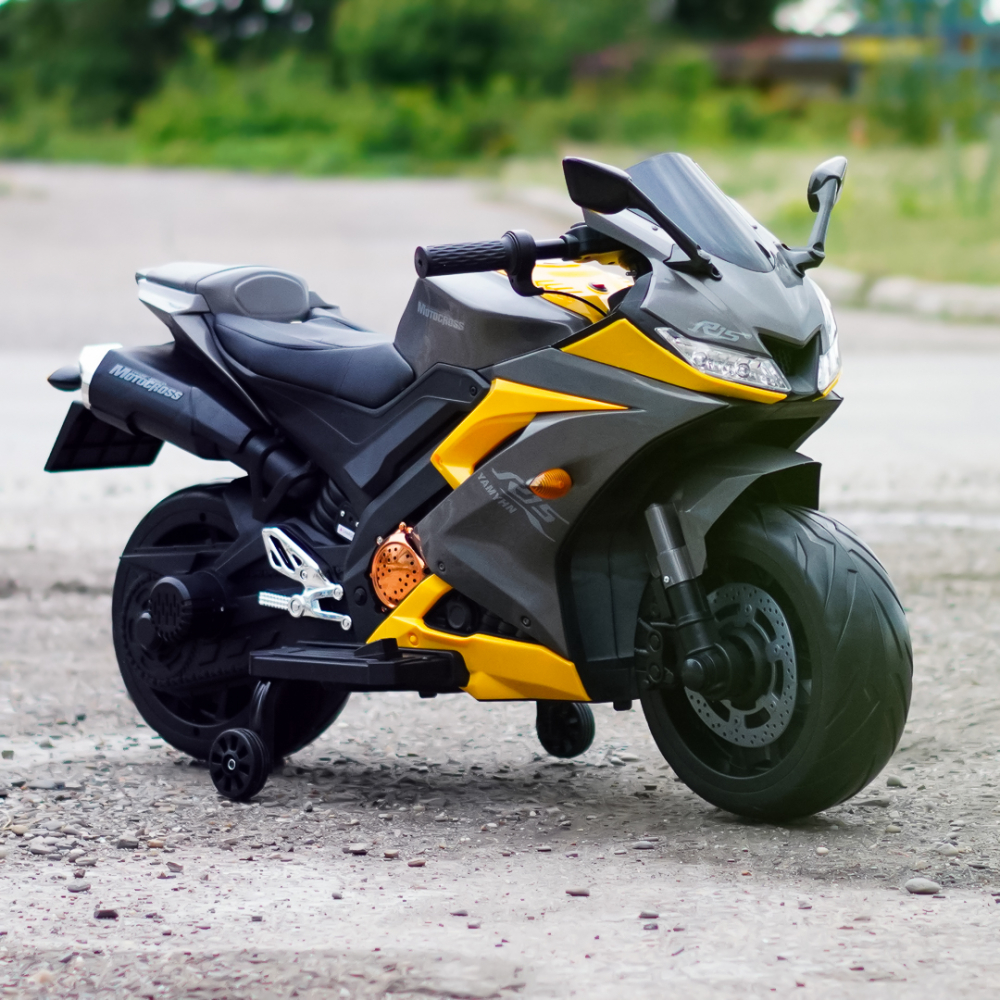 Motocicleta electrica pentru 3-9 ani, Kinderauto TR15 SuperBike PREMIUM, culoare Galbena [3]