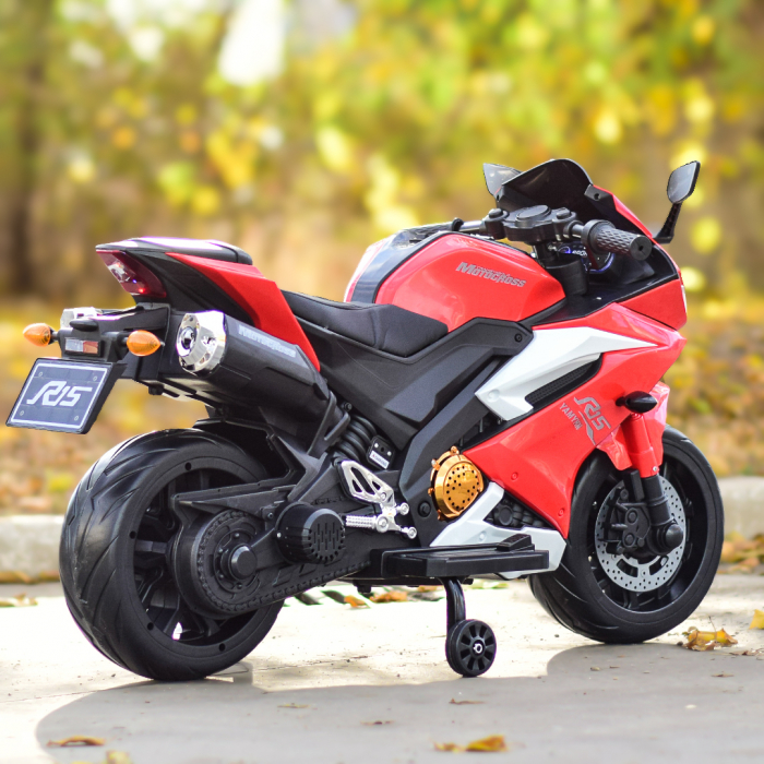 Motocicleta electrica pentru 3-9 ani, Kinderauto TR15 SuperBike PREMIUM, culoare Rosie [9]