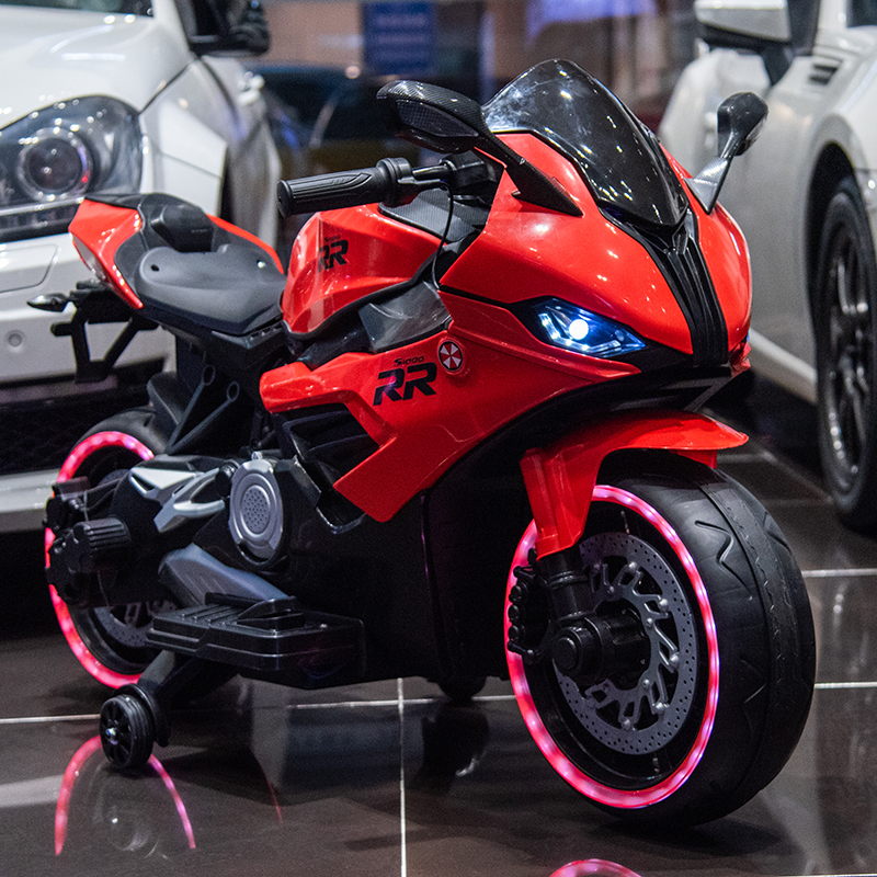 Motocicleta electrica pentru copii, Kinderauto B919, putere 90W, baterie 12V-12Ah, bluetooth, rosie [21]