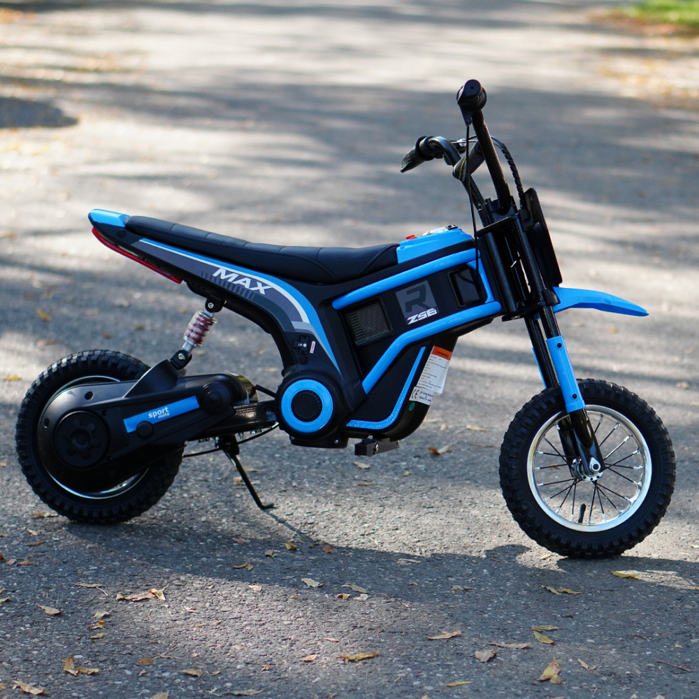 Motocicleta electrica pentru copii 5-10 ani, Kinderauto Enduro, 350W 24V, albastra [5]