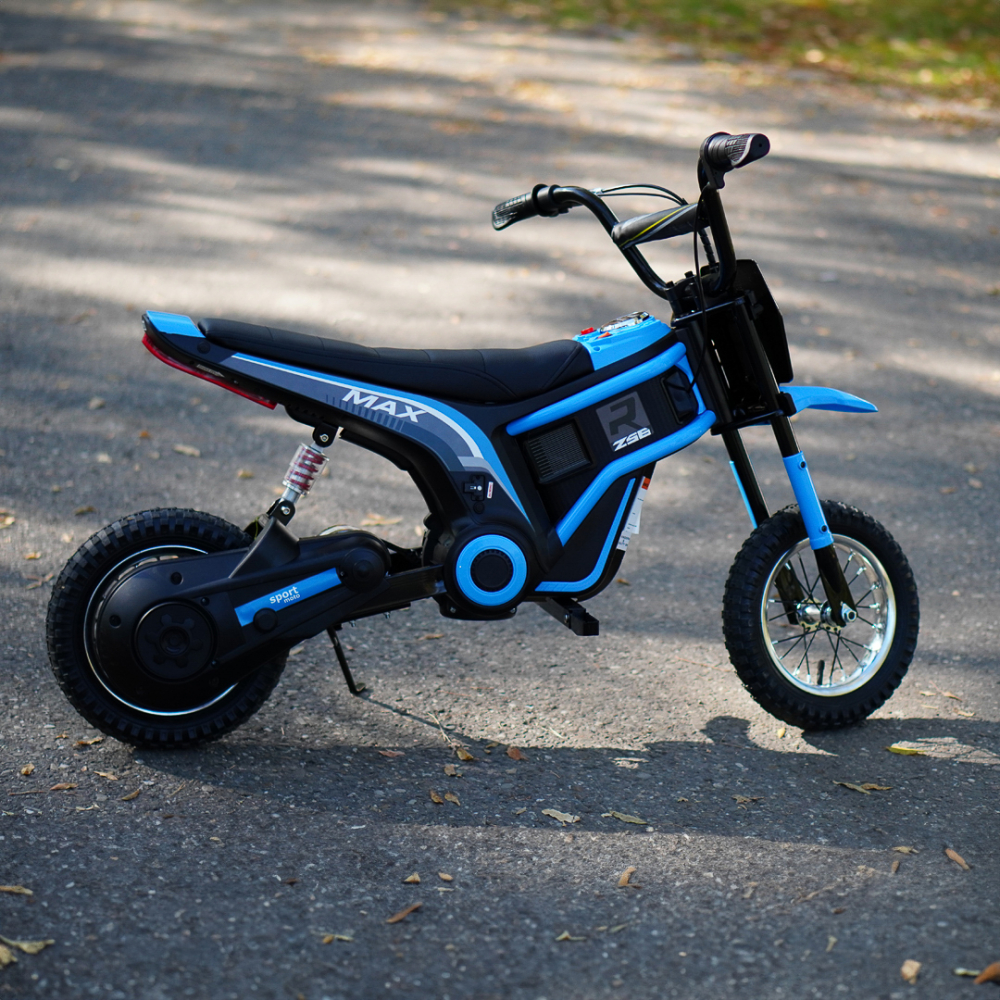 Motocicleta electrica pentru copii 5-10 ani, Kinderauto Enduro, 350W 24V, albastra [7]