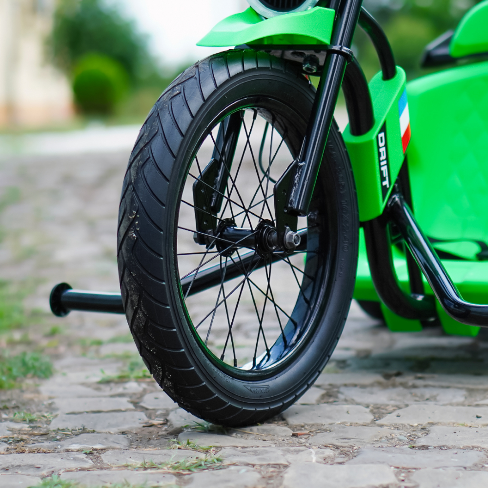Motocicleta electrica pentru copii 5-12 ani, Kinderauto Drift-Trike, 500W, 24V 10Ah, verde [12]