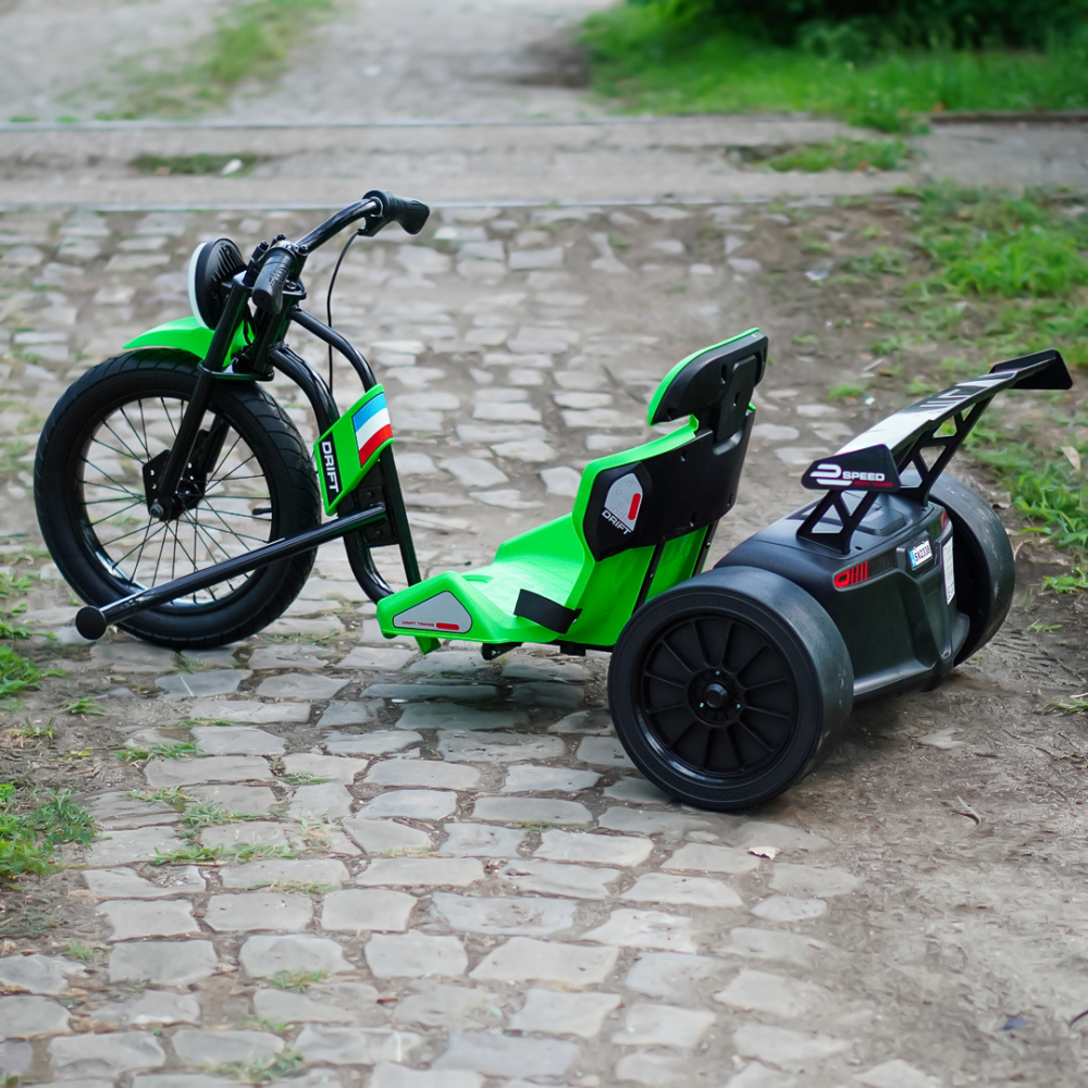 Motocicleta electrica pentru copii 5-12 ani, Kinderauto Drift-Trike, 500W, 24V 10Ah, verde [8]