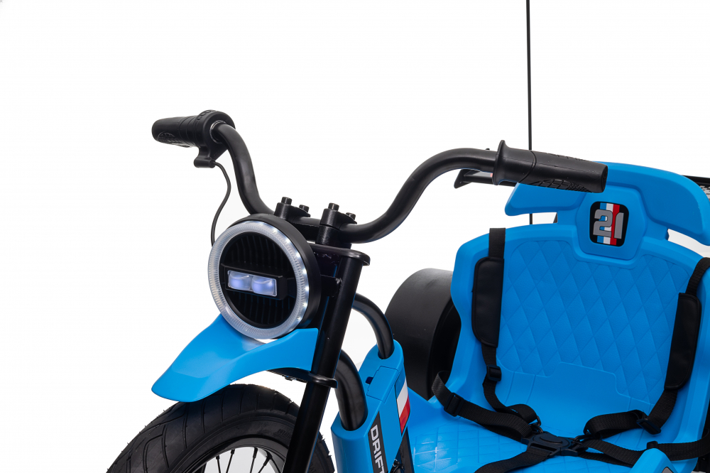 Motocicleta electrica pentru copii 5-12 ani, Kinderauto Drift-Trike, 500W, 24V 10Ah, roti moi, albastra [9]