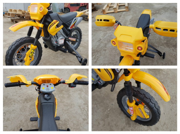 Motocicleta electrica pentru copii BJ014 45W 6V STANDARD #Galben [11]