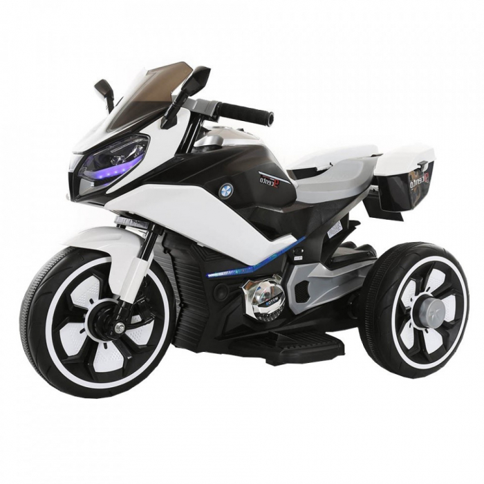 Motocicleta electrica pentru copii BJ618, bluetooth, 70W, 6V, music player, STANDARD #Alb [3]