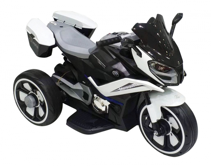 Motocicleta electrica pentru copii BJ618, bluetooth, 70W, 6V, music player, STANDARD #Alb [1]