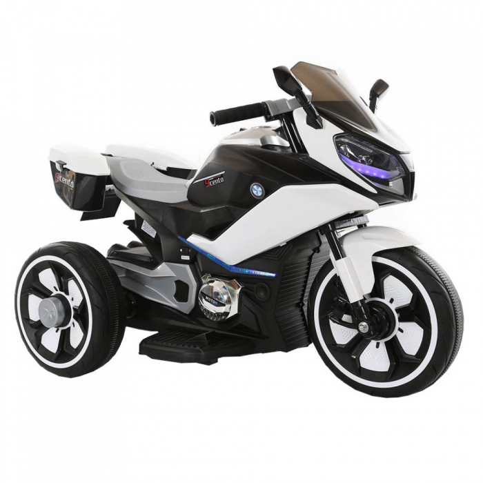 Motocicleta electrica pentru copii BJ618, bluetooth, 70W, 6V, music player, STANDARD #Alb [2]