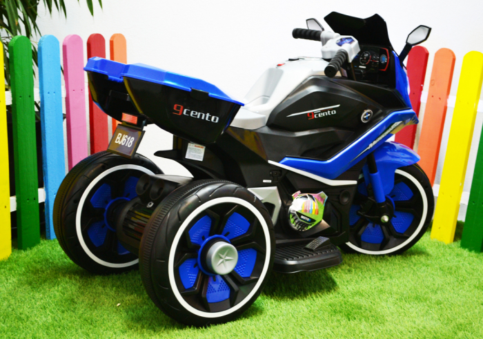 Motocicleta electrica pentru copii BJ618, bluetooth, 70W, 6V, music player, STANDARD #Albastru [29]