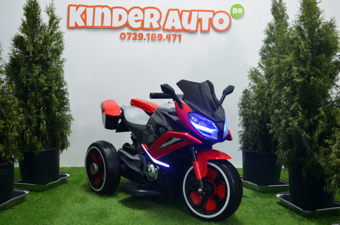Motocicleta electrica pentru copii BJ618 70W 6V STANDARD #Rosu [3]