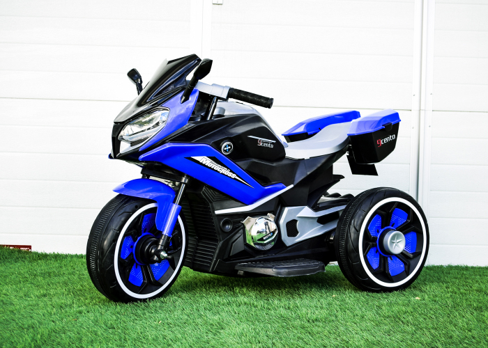 Motocicleta electrica pentru copii BJ618, bluetooth, 70W, 6V, music player, STANDARD #Albastru [5]