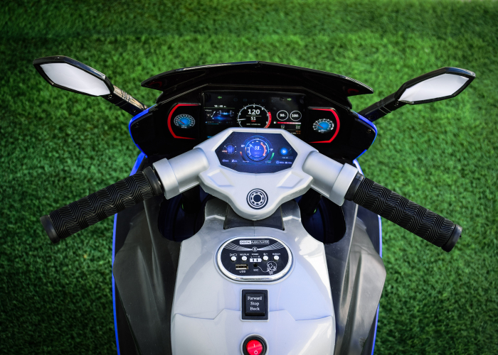 Motocicleta electrica pentru copii BJ618, bluetooth, 70W, 6V, music player, STANDARD #Albastru [13]