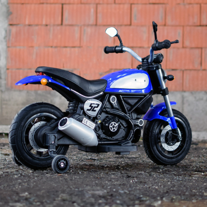 Motocicleta electrica pentru copii BT307 60W CU ROTI Gonflabile #Albastru [17]