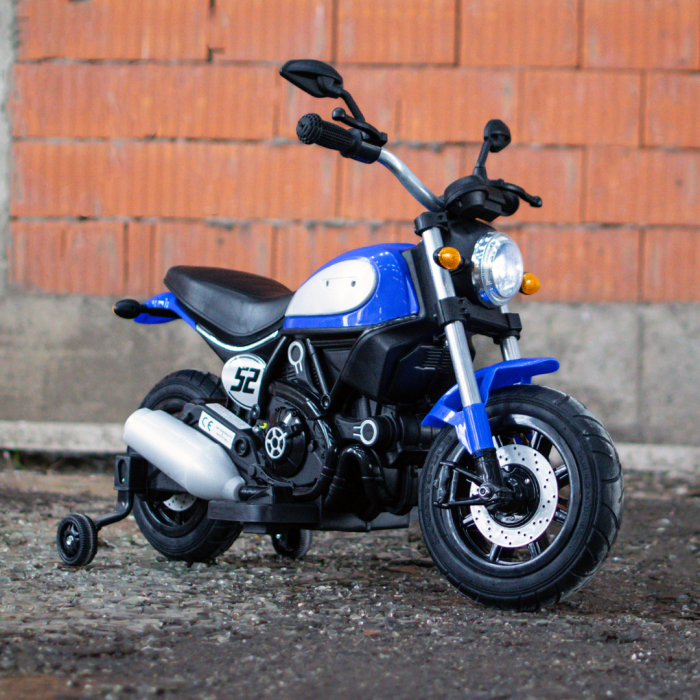 Motocicleta electrica pentru copii BT307 60W CU ROTI Gonflabile #Albastru [16]