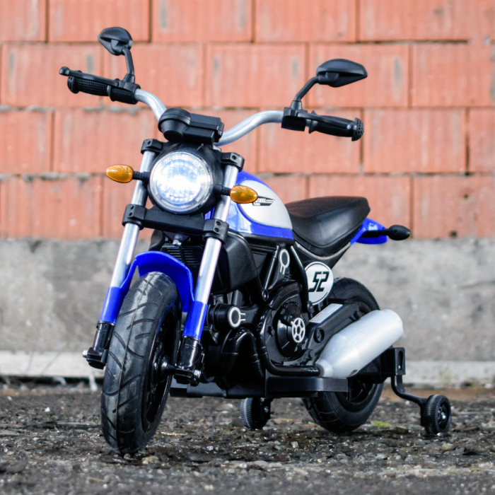 Motocicleta electrica pentru copii BT307 60W CU ROTI Gonflabile #Albastru [15]