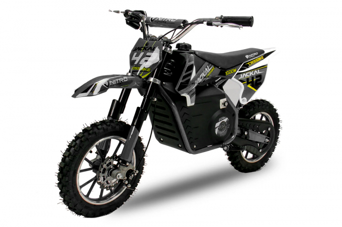 Motocicleta electrica pentru copii Eco Jackal 1000W 10 inch, culoare Neagra
