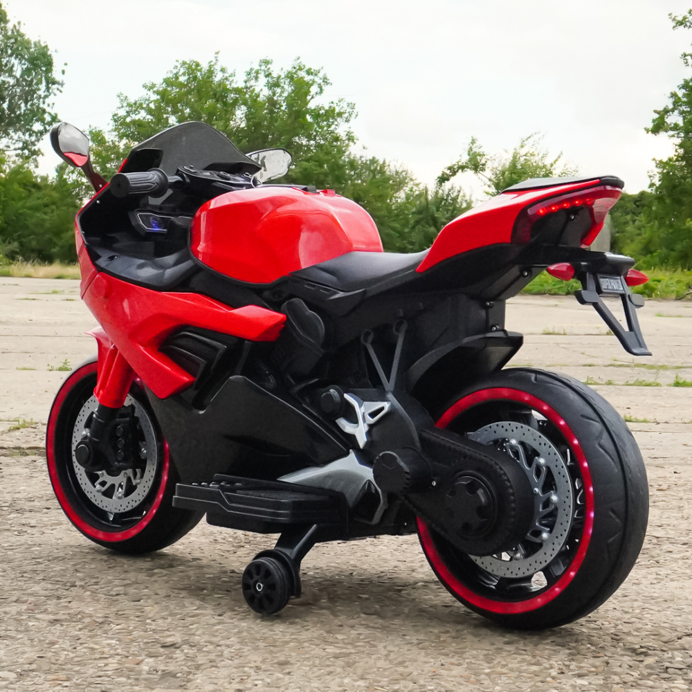 Motocicleta electrica pentru copii, Kinderauto B919, putere 90W, baterie 12V-12Ah, bluetooth, rosie [6]