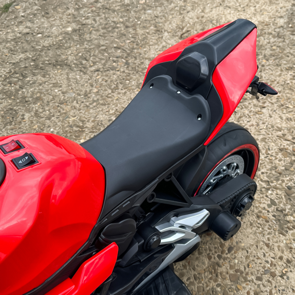 Motocicleta electrica pentru copii, Kinderauto B919, putere 90W, baterie 12V-12Ah, bluetooth, rosie [13]