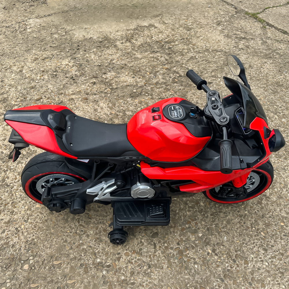 Motocicleta electrica pentru copii, Kinderauto B919, putere 90W, baterie 12V-12Ah, bluetooth, rosie [9]