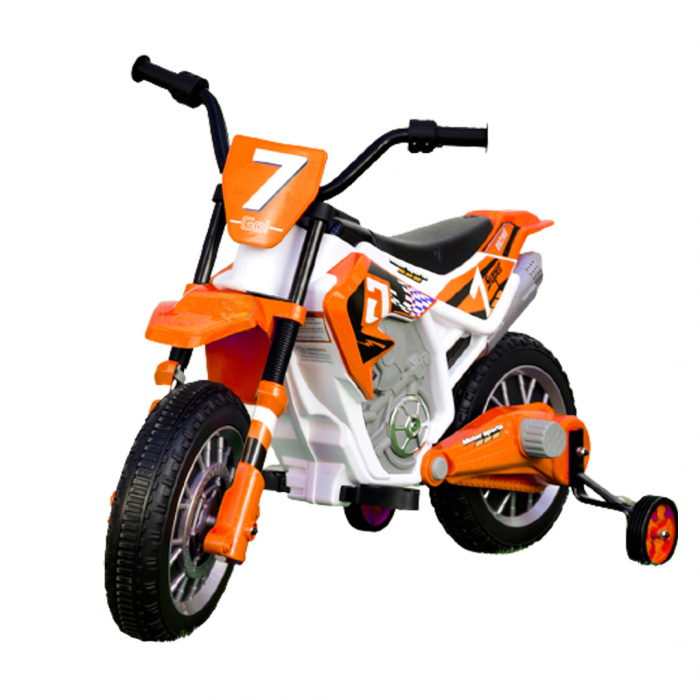 Motocicleta electrica Kinderauto BJH022 70W 12V PREMIUM, culoare Portocaliu 12V imagine 2022 protejamcopilaria.ro