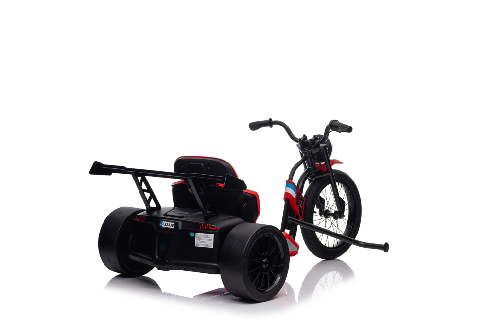 Motocicleta electrica pentru copii, Kinderauto Drift-Trike, roti moi, centura siguranta, 500W, 24V 10Ah, rosu [5]