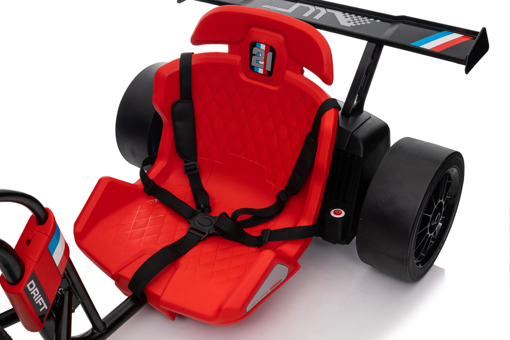 Motocicleta electrica pentru copii, Kinderauto Drift-Trike, roti moi, centura siguranta, 500W, 24V 10Ah, rosu [2]