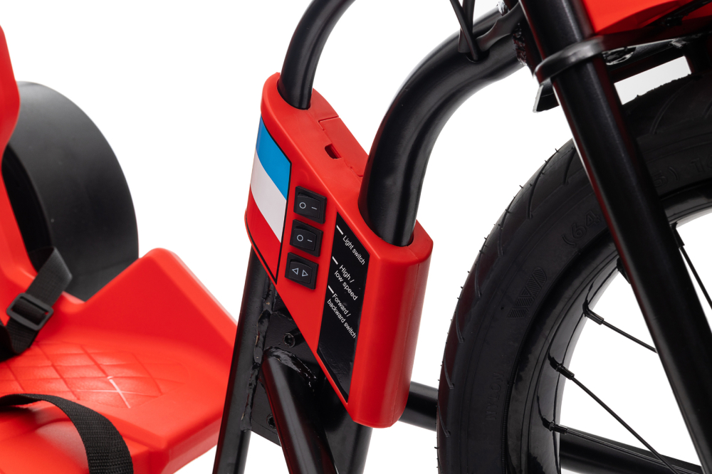 Motocicleta electrica pentru copii, Kinderauto Drift-Trike, roti moi, centura siguranta, 500W, 24V 10Ah, rosu [9]