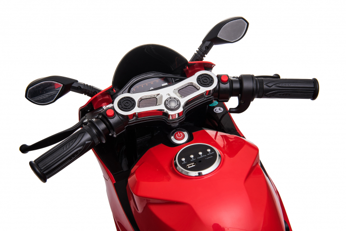 Motocicleta electrica pentru copii Kinderauto SX1629, putere 250W, 24V, roti moi cauciuc EVA, Rosie [15]