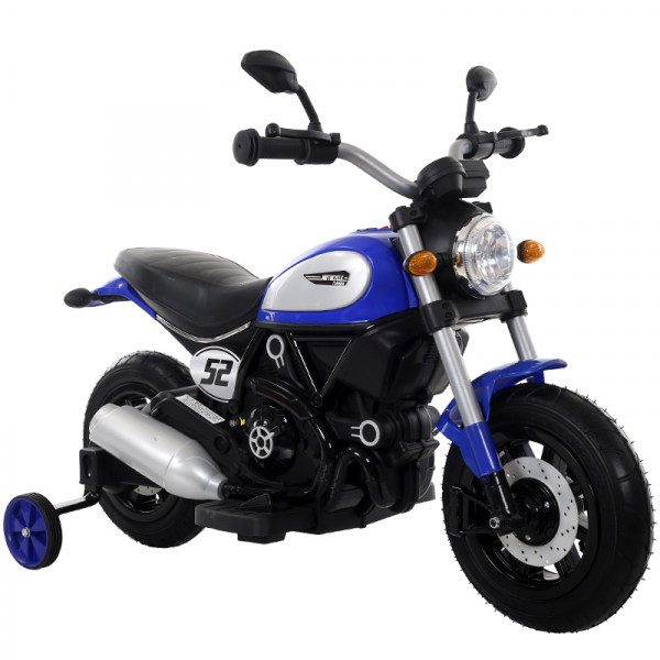 Motocicleta electrica pentru copii BT307 60W CU ROTI Gonflabile Albastru