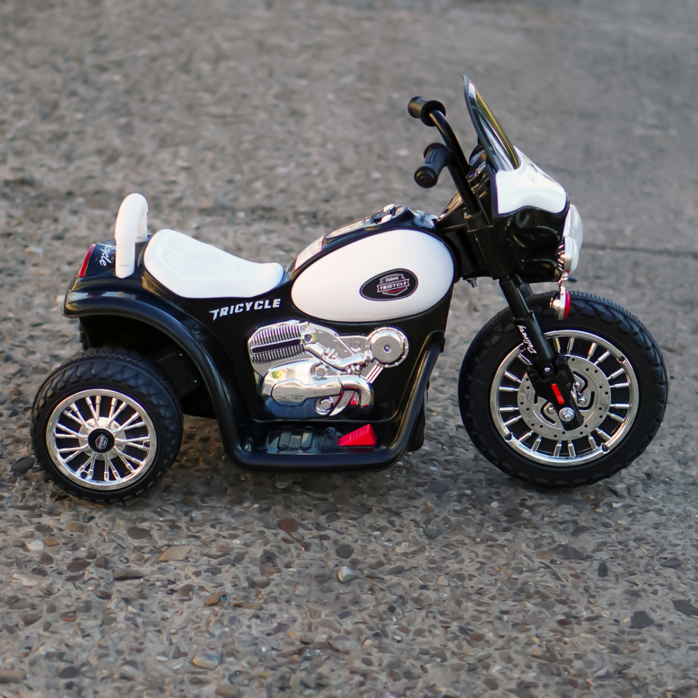 Motocicleta electrica pentru copii, POLICE JT568 35W STANDARD, Alb & Negru [9]