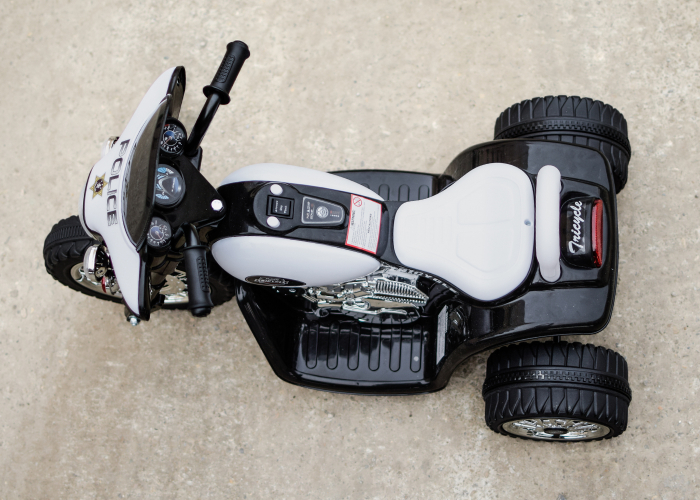Motocicleta electrica pentru copii, POLICE JT568 35W STANDARD, Alb & Negru [17]