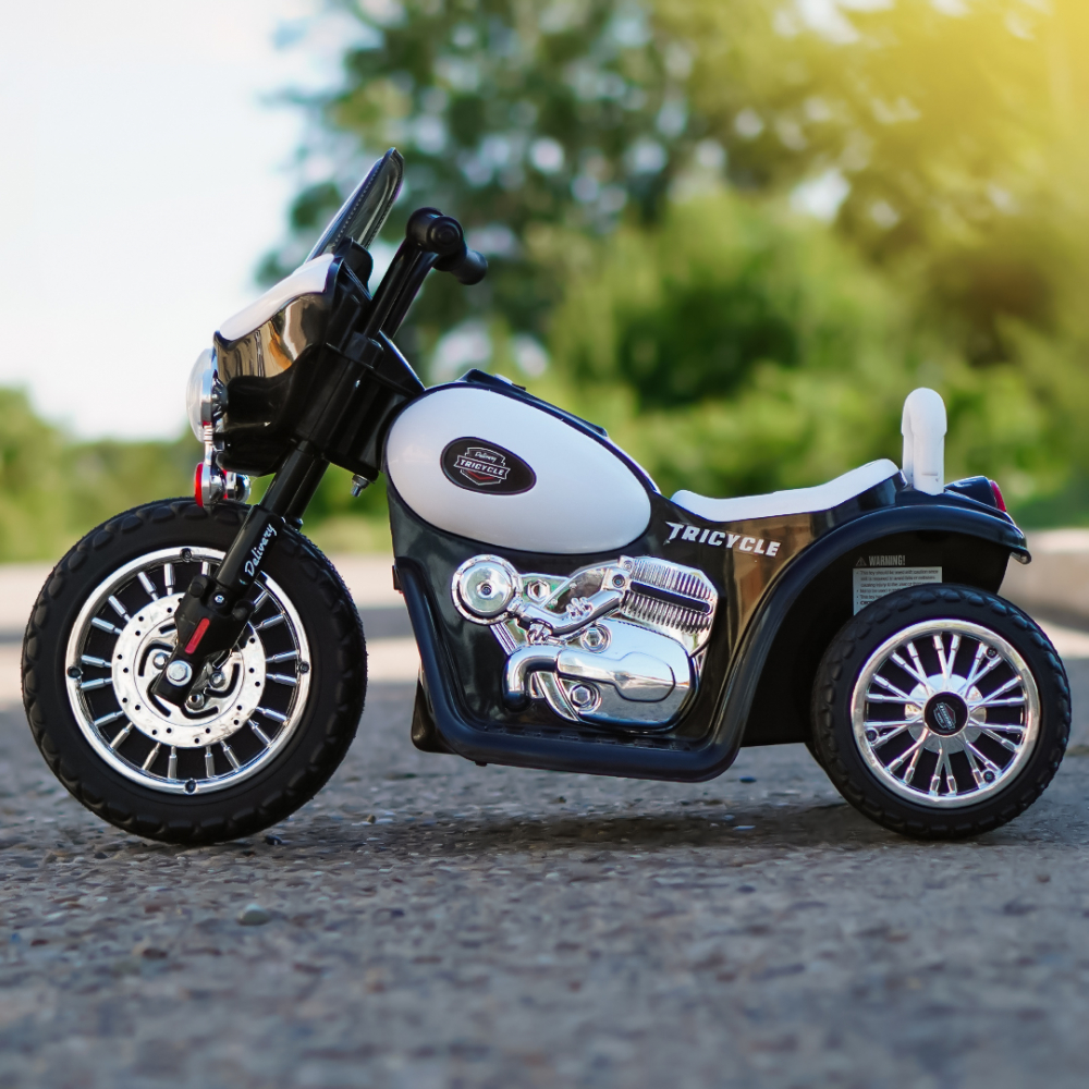 Motocicleta electrica pentru copii, POLICE JT568 35W STANDARD, Alb & Negru [5]