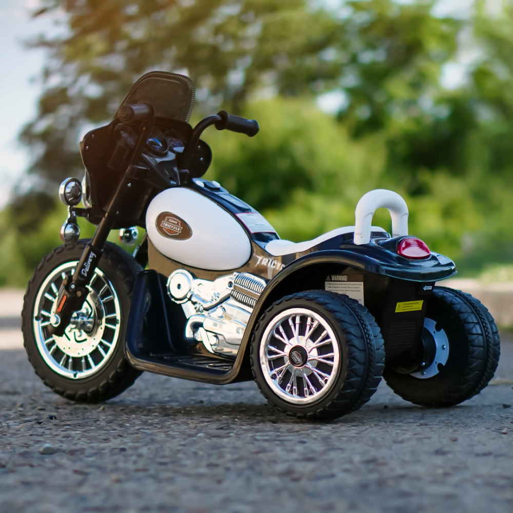Motocicleta electrica pentru copii, POLICE JT568 35W STANDARD, Alb & Negru [6]