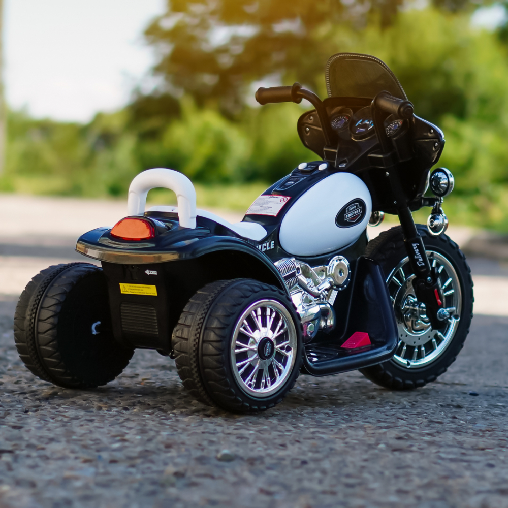 Motocicleta electrica pentru copii, POLICE JT568 35W STANDARD, Alb & Negru [7]