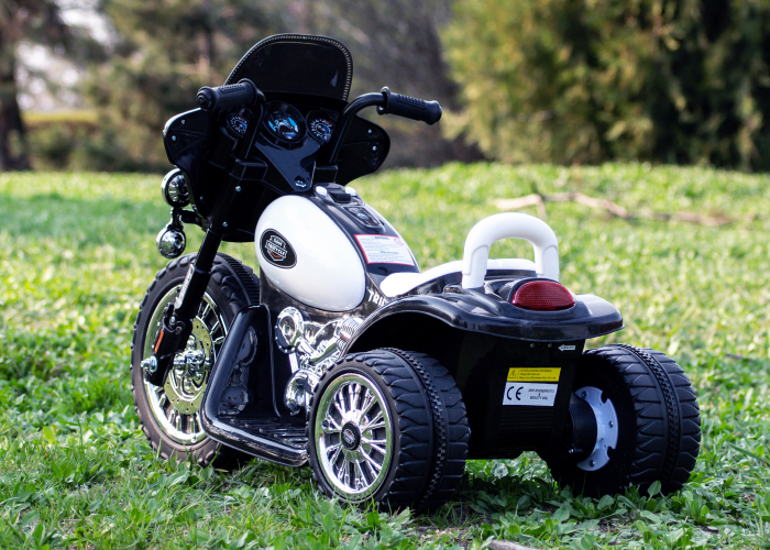 Motocicleta electrica pentru copii, POLICE JT568 35W STANDARD, Alb & Negru [12]