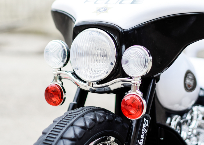 Motocicleta electrica pentru copii, POLICE JT568 35W STANDARD, Alb & Negru [13]