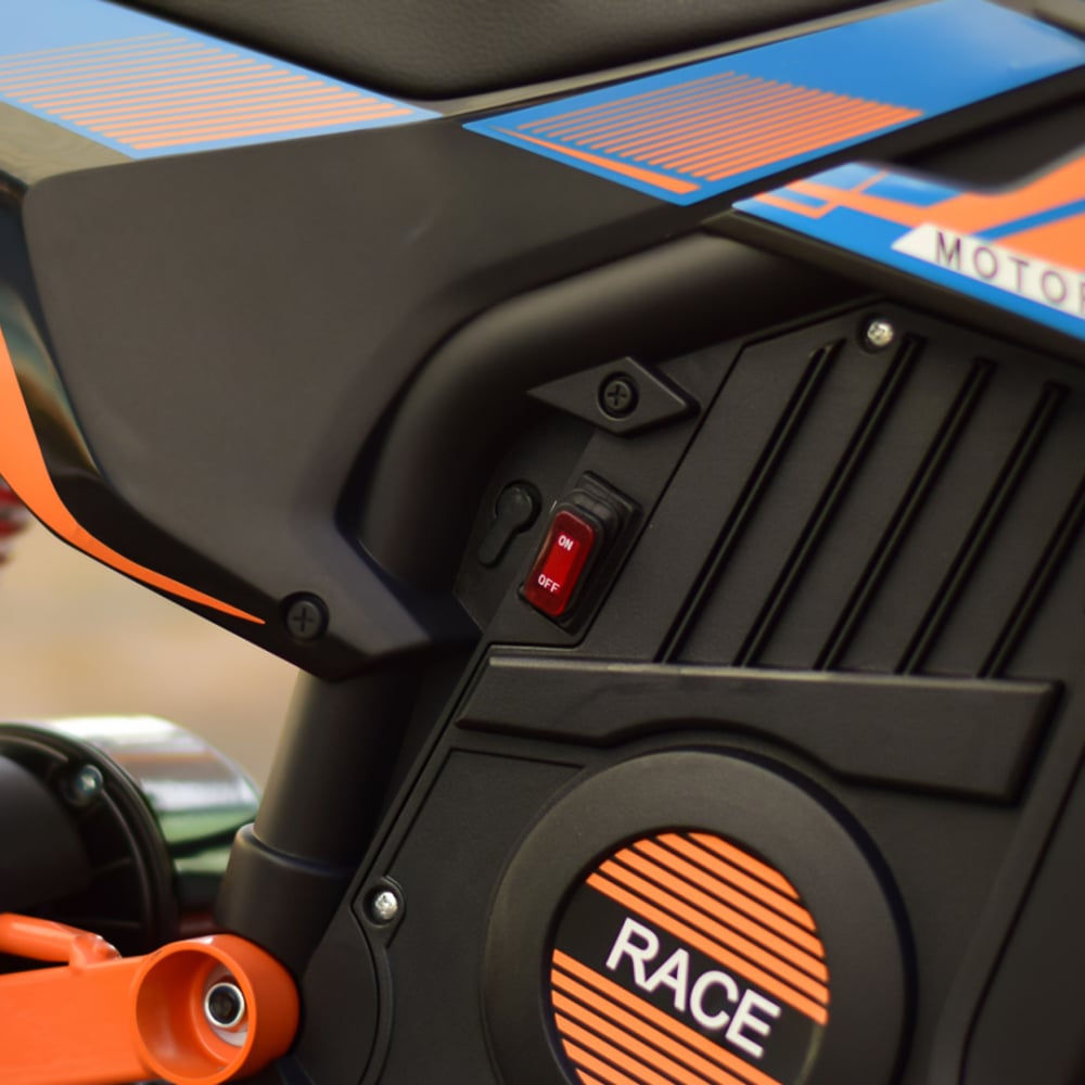 Motocicleta electrica pentru copil 4-9 ani, Kinderauto Enduro 250W 24V, culoare Albastru [14]