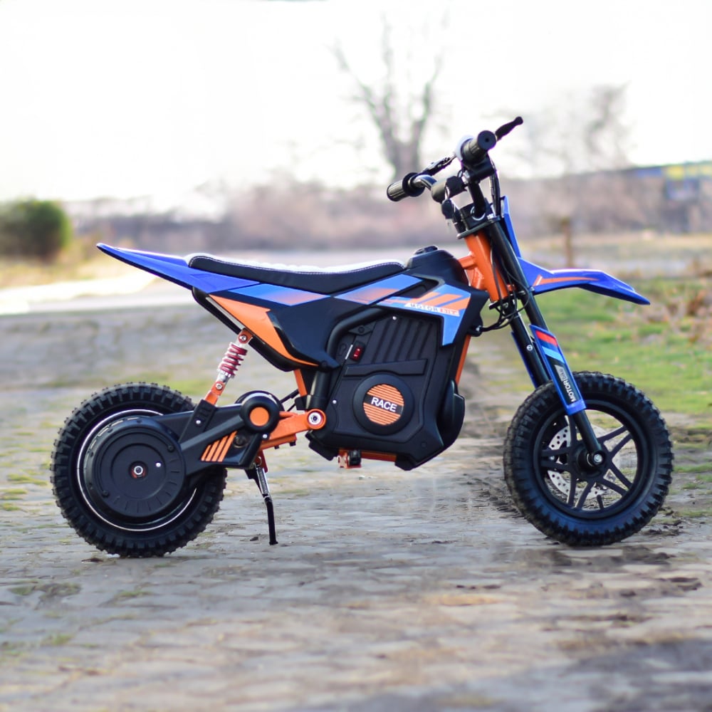 Motocicleta electrica pentru copil 4-9 ani, Kinderauto Enduro 250W 24V, culoare Albastru [9]