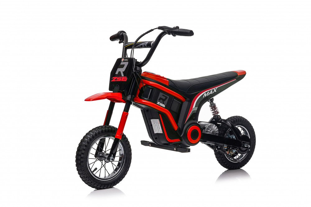 Motocicleta electrica copii, Kinderauto Enduro, roti gonflabile, scaun tapitat, 350W, 24V, rosie