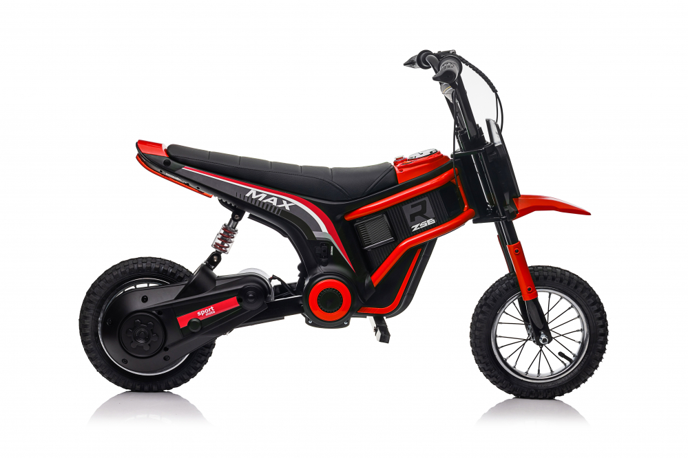 Motocicleta electrica copii, Kinderauto Enduro, roti gonflabile, scaun tapitat, 350W, 24V, rosie [25]
