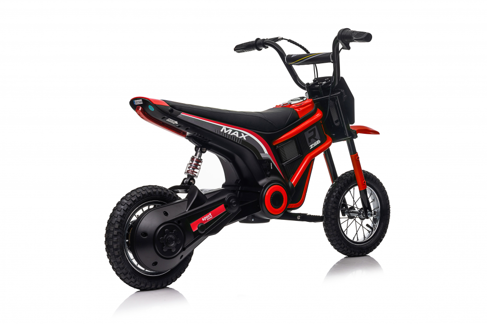 Motocicleta electrica copii, Kinderauto Enduro, roti gonflabile, scaun tapitat, 350W, 24V, rosie [24]