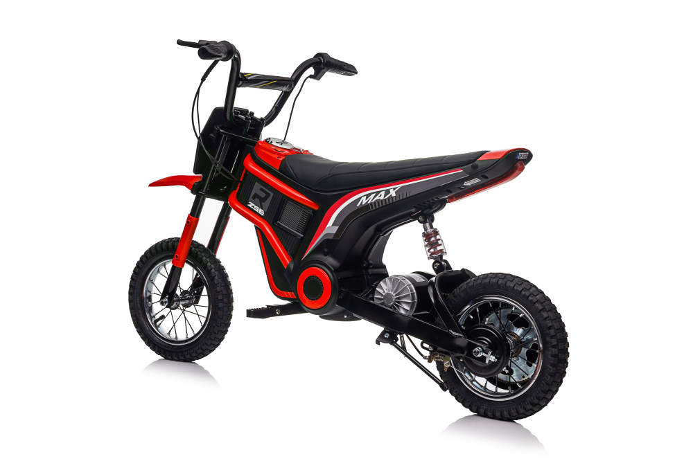 Motocicleta electrica copii, Kinderauto Enduro, roti gonflabile, scaun tapitat, 350W, 24V, rosie [20]