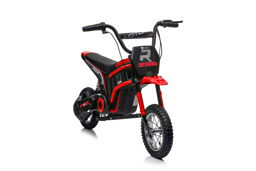 Motocicleta electrica copii, Kinderauto Enduro, roti gonflabile, scaun tapitat, 350W, 24V, rosie [27]