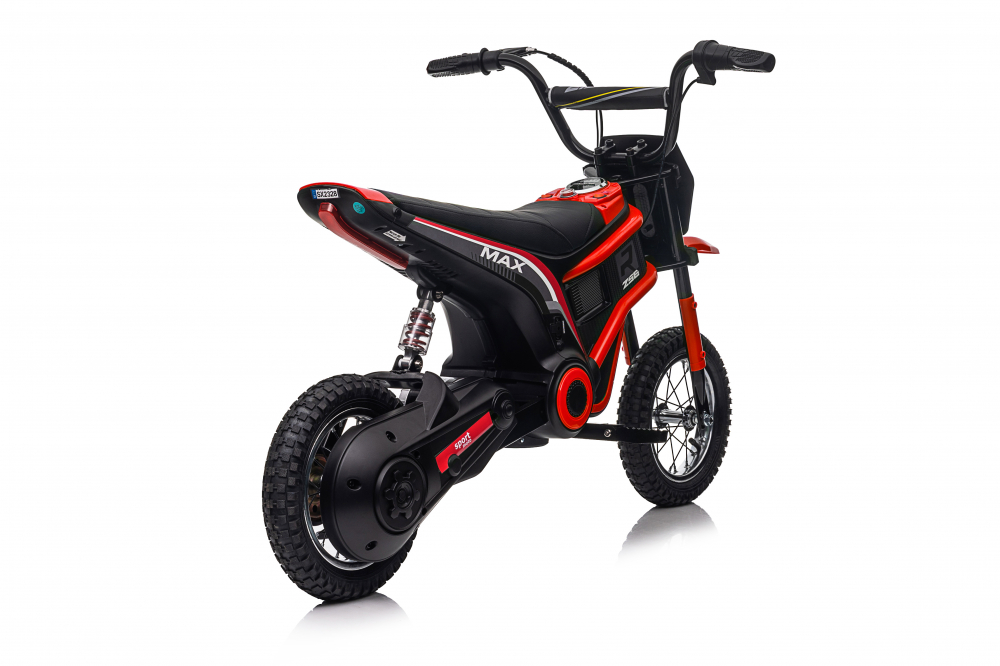 Motocicleta electrica copii, Kinderauto Enduro, roti gonflabile, scaun tapitat, 350W, 24V, rosie [23]