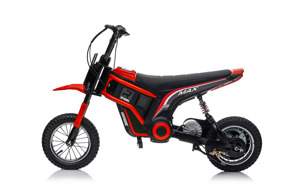Motocicleta electrica copii, Kinderauto Enduro, roti gonflabile, scaun tapitat, 350W, 24V, rosie [19]