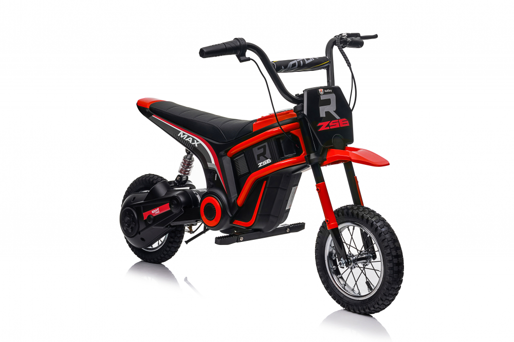 Motocicleta electrica copii, Kinderauto Enduro, roti gonflabile, scaun tapitat, 350W, 24V, rosie [26]